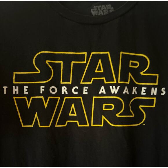 Mens Star Wars T-Shirt size XL V Fifth Sun Black Yellow White The Force Awakens - Picture 2 of 6